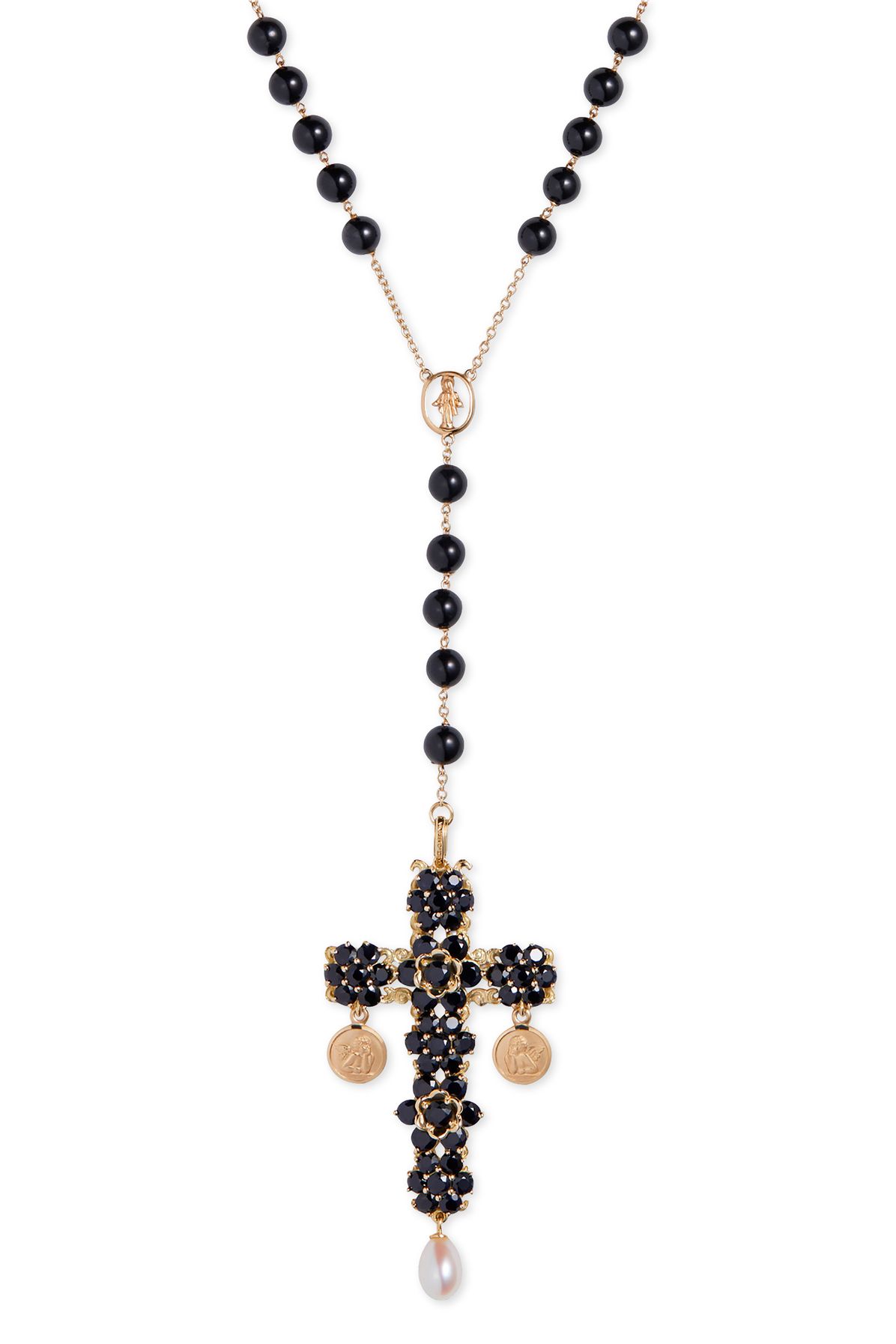 Dolce & Gabbana Tradition rosary in yellow gold black sapphires