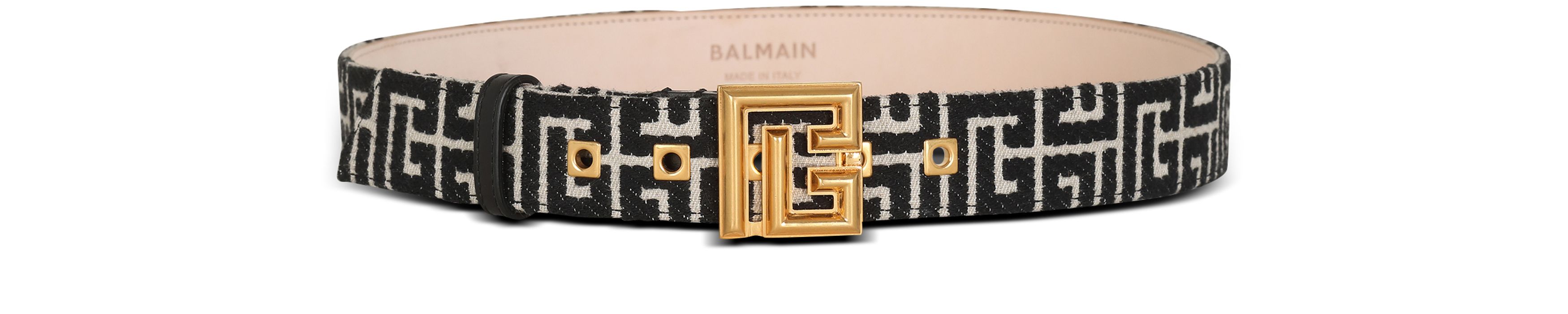 Balmain PB Belt in monogrammed jacquard