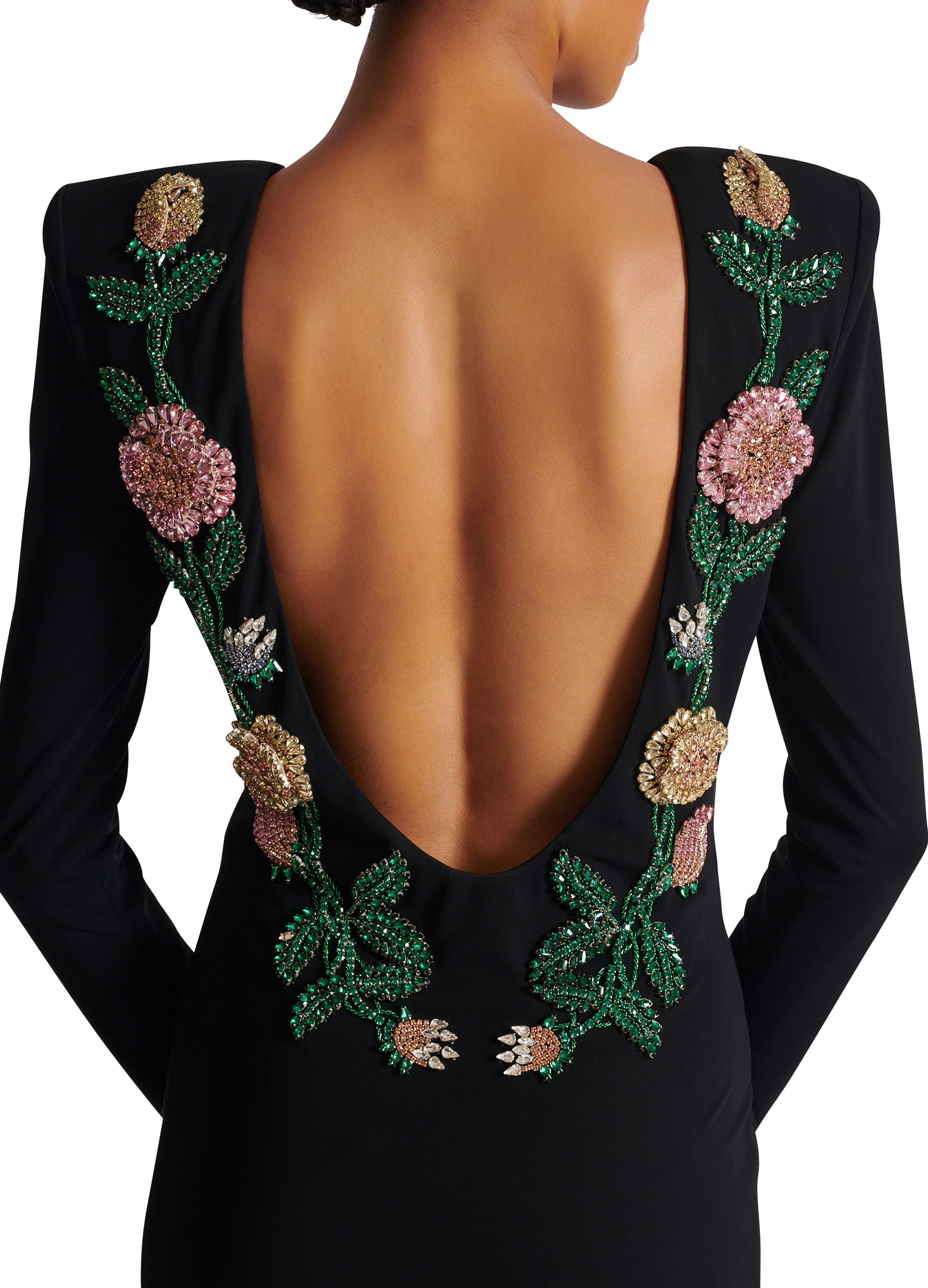 Balmain Backless embroidered maxi dress