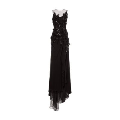 Alberta Ferretti Long dress with sequin embroidery