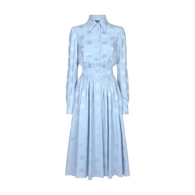 Dolce & Gabbana SilK shirt dress with DG logo