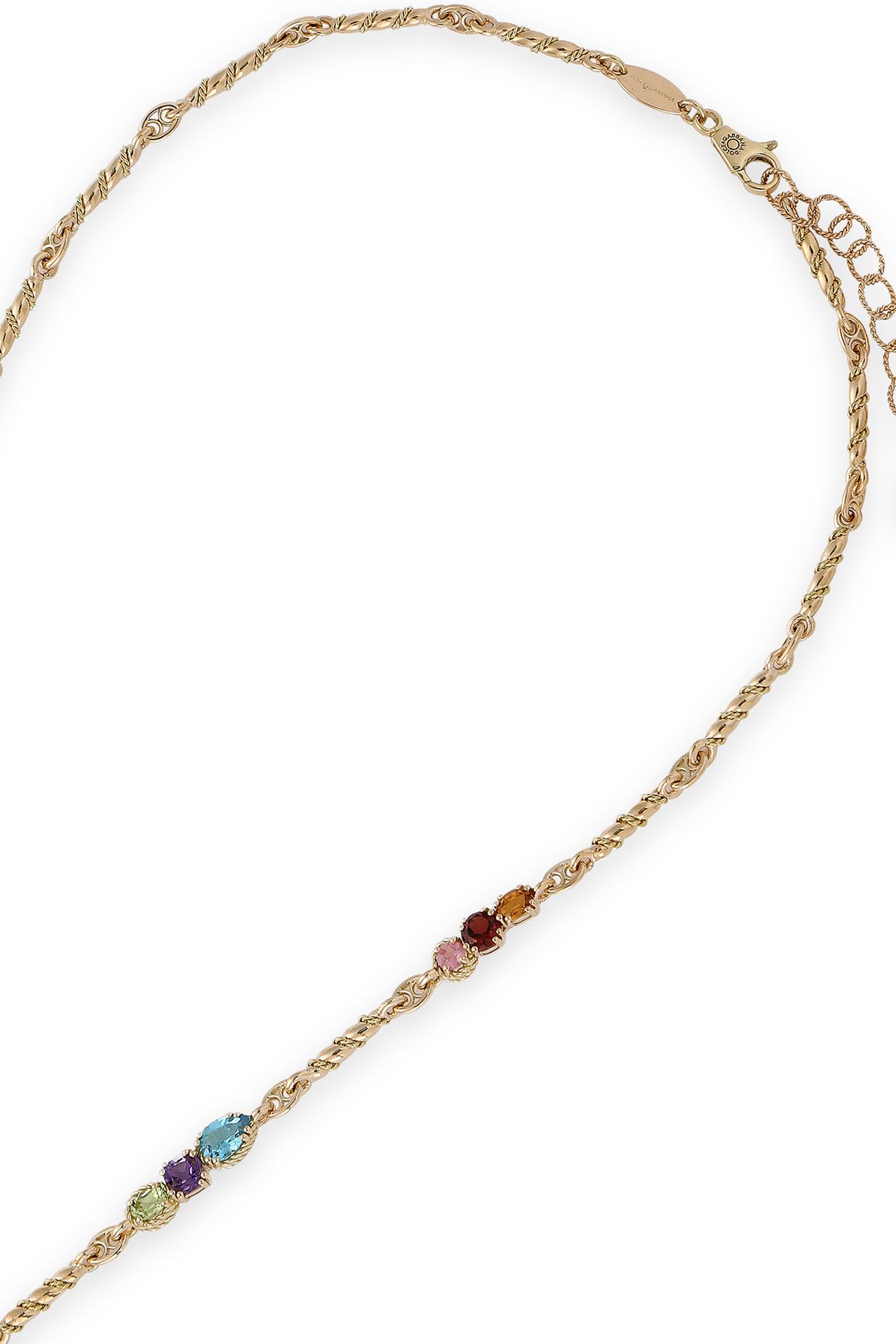 Dolce & Gabbana 18kt yellow gold necklace with multicolored fine gemstones