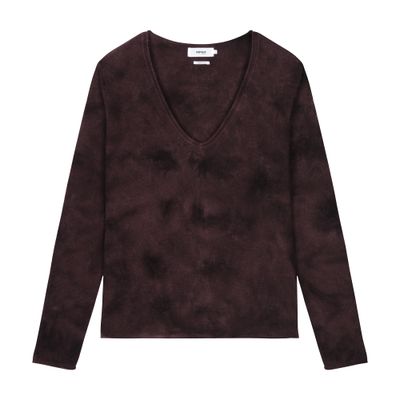  Marine04C v-neck tie-dye cashmere sweater