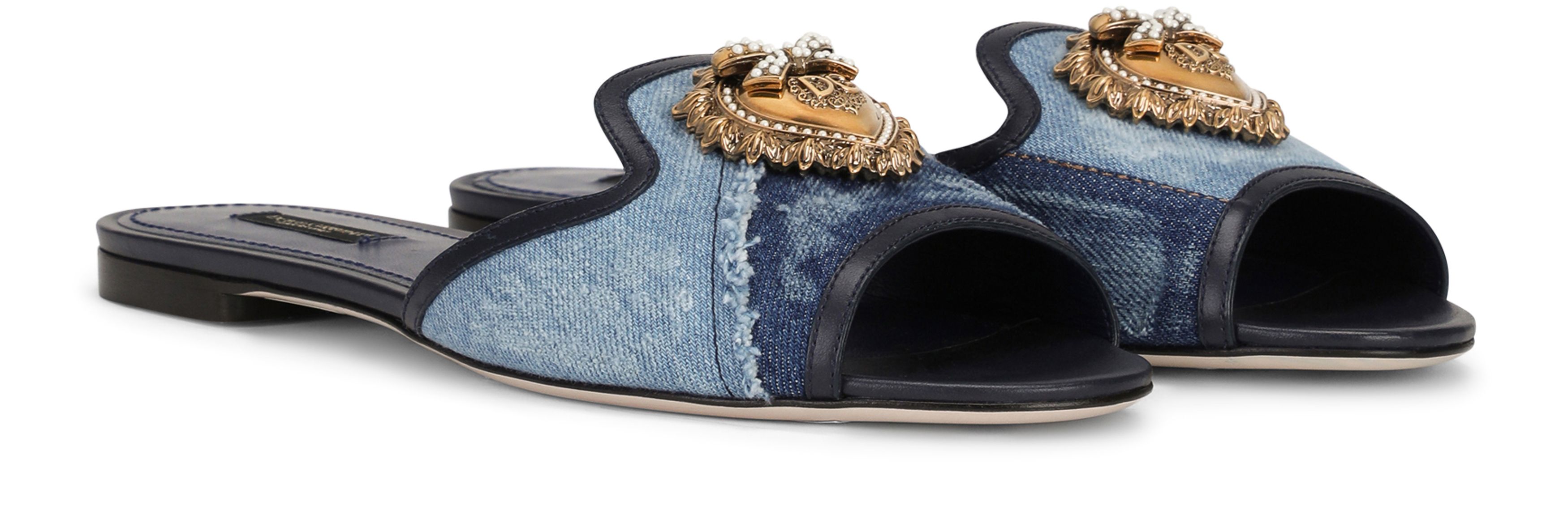 Dolce & Gabbana Patchwork denim Devotion Slides