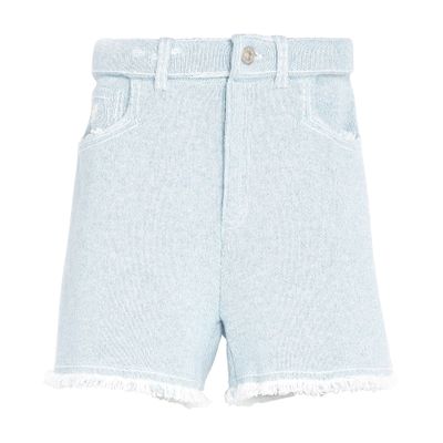 Barrie Denim fringed cashmere and cotton shorts