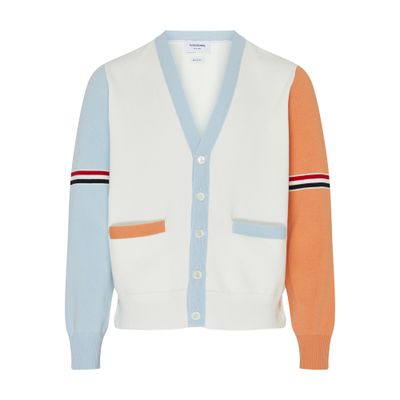 Thom Browne Milano V-neck cardigan with stripe