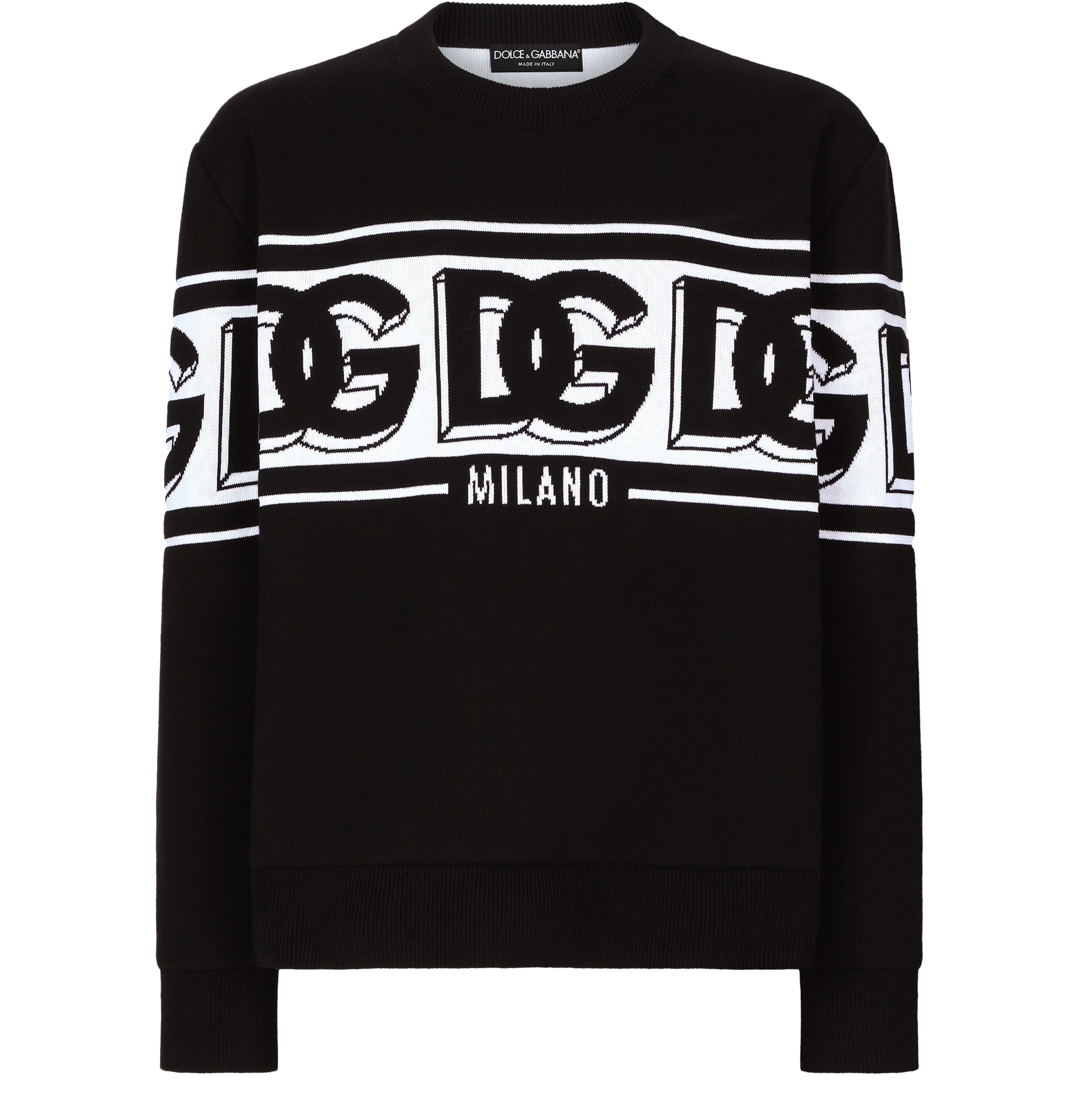 Dolce & Gabbana Wool jacquard round-neck sweater