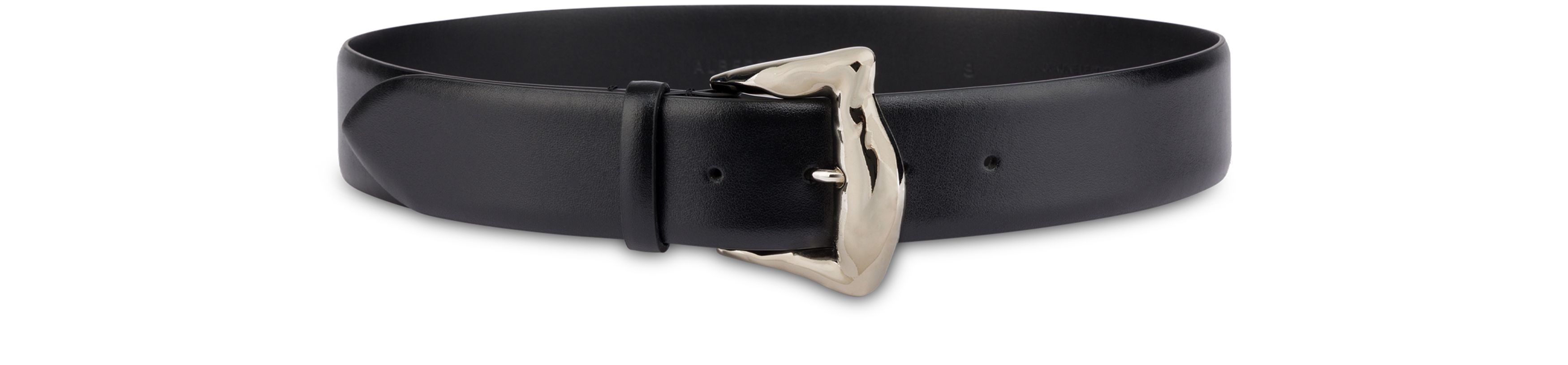 Alberta Ferretti Calfskin belt with hammered buckle