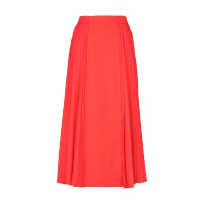 Balmain Mini Monogram Pleated Midi Skirt