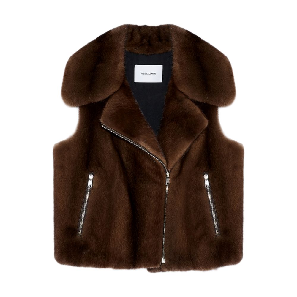 Yves Salomon Short long-haired mink gilet