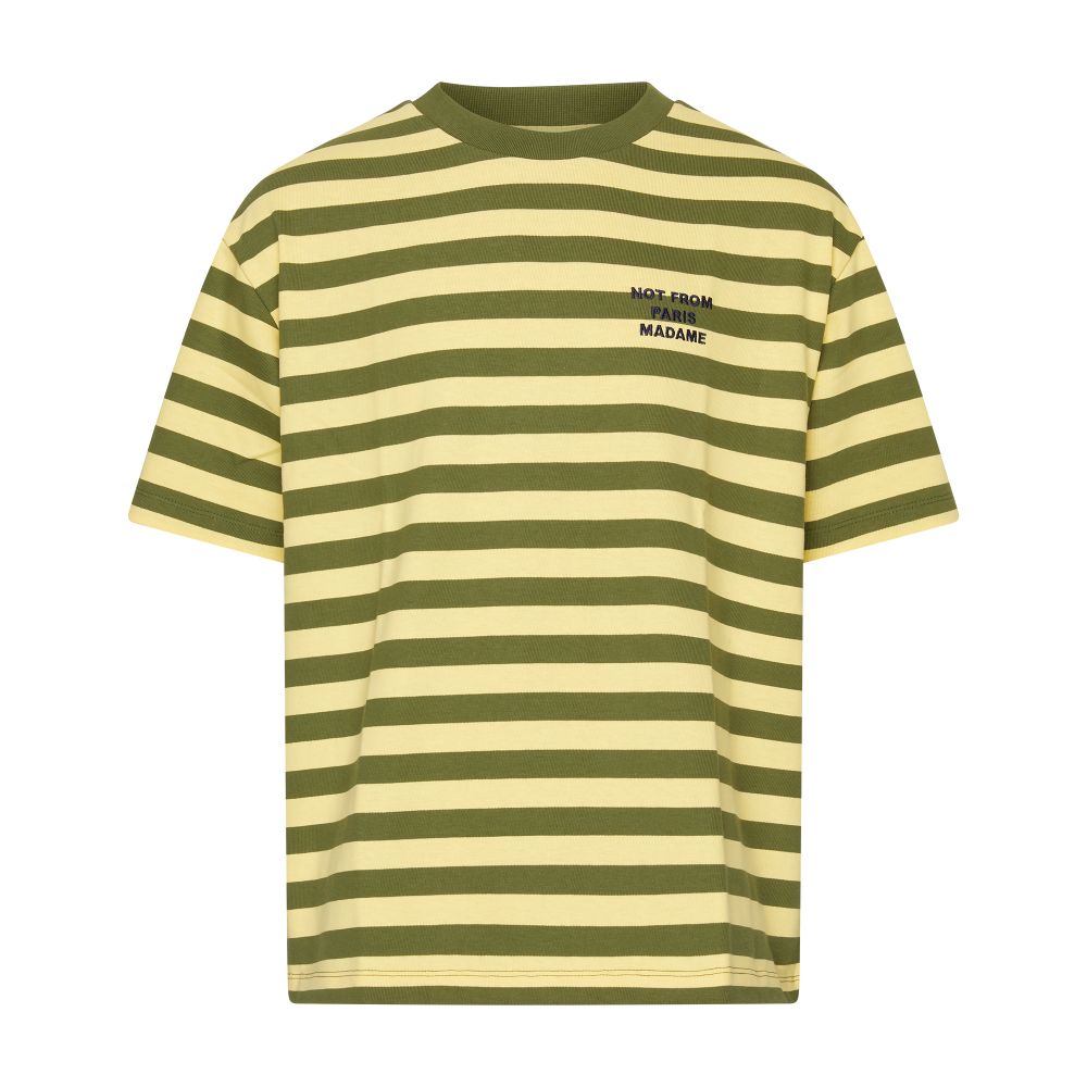 Drôle de Monsieur Striped slogan t-shirt