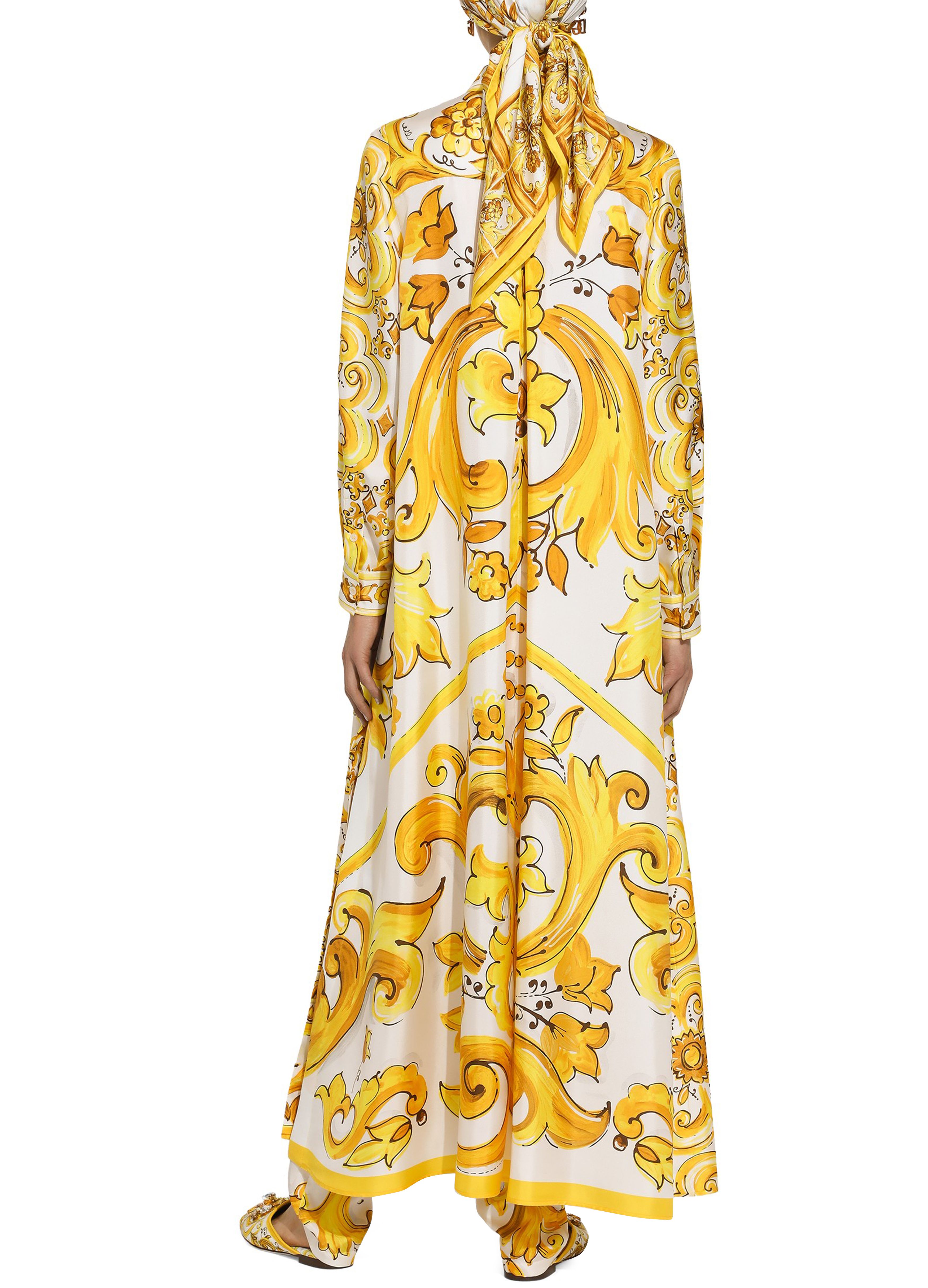 Dolce & Gabbana Majolica silk twill caftan shirt