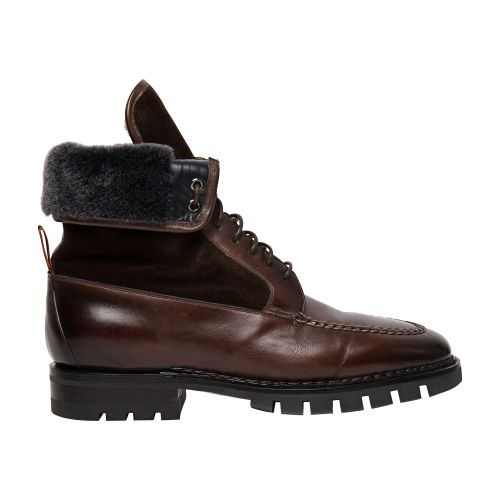 Santoni Leather lace-up ankle boot