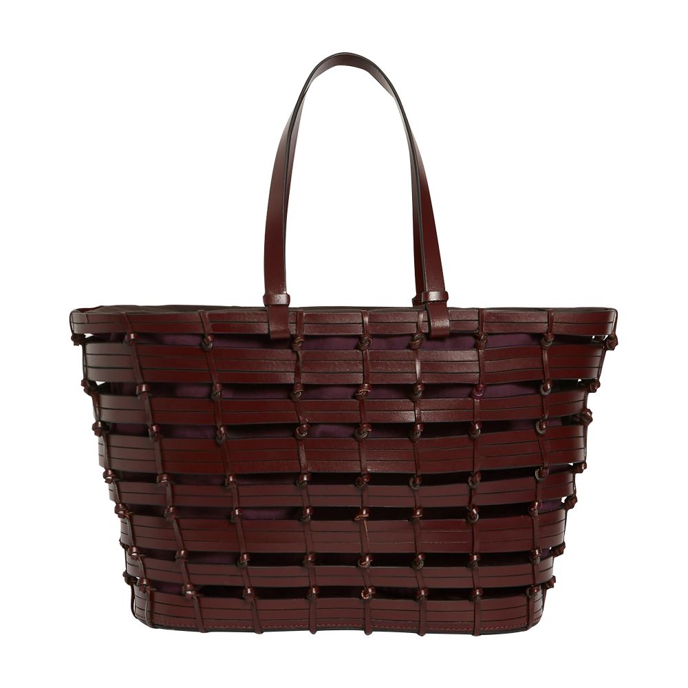  Woven leather basket