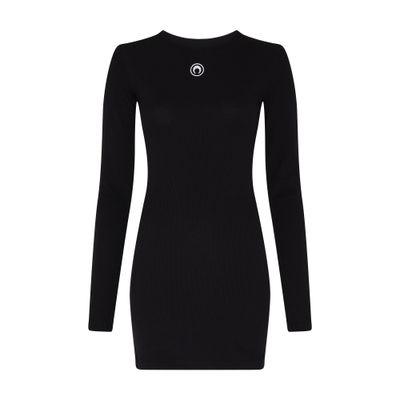 Marine Serre Moon logo ribbed jersey mini dress