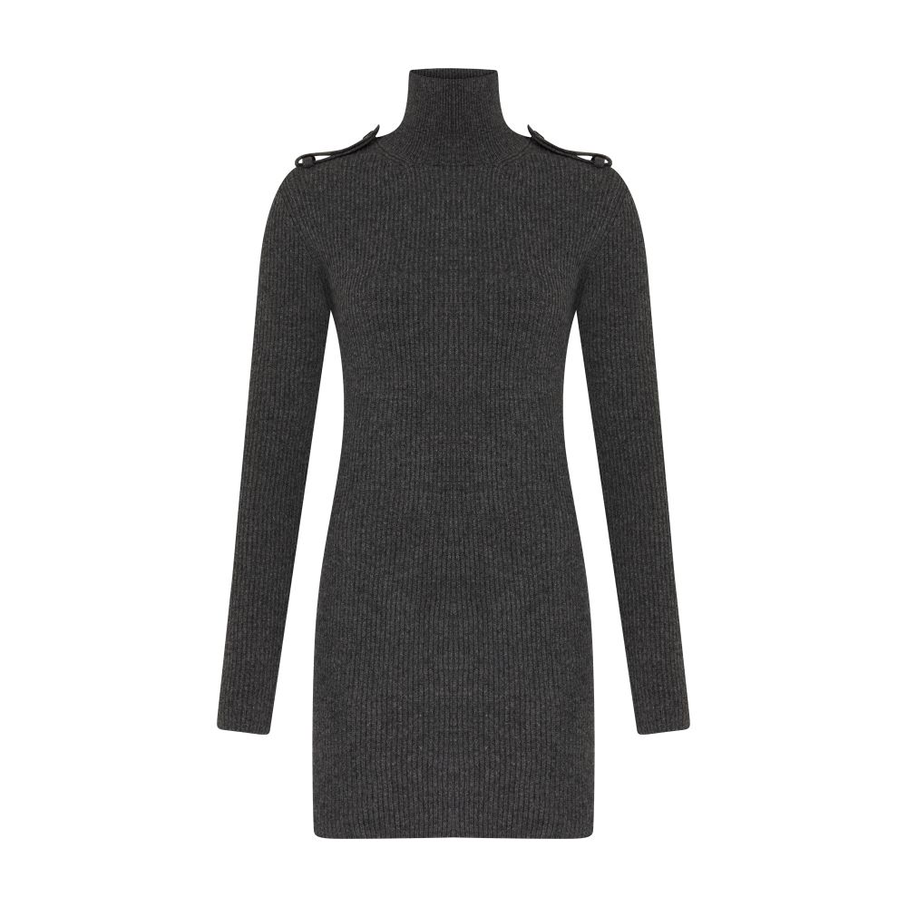 Alexander McQueen Ribbed turtle neck mini dress