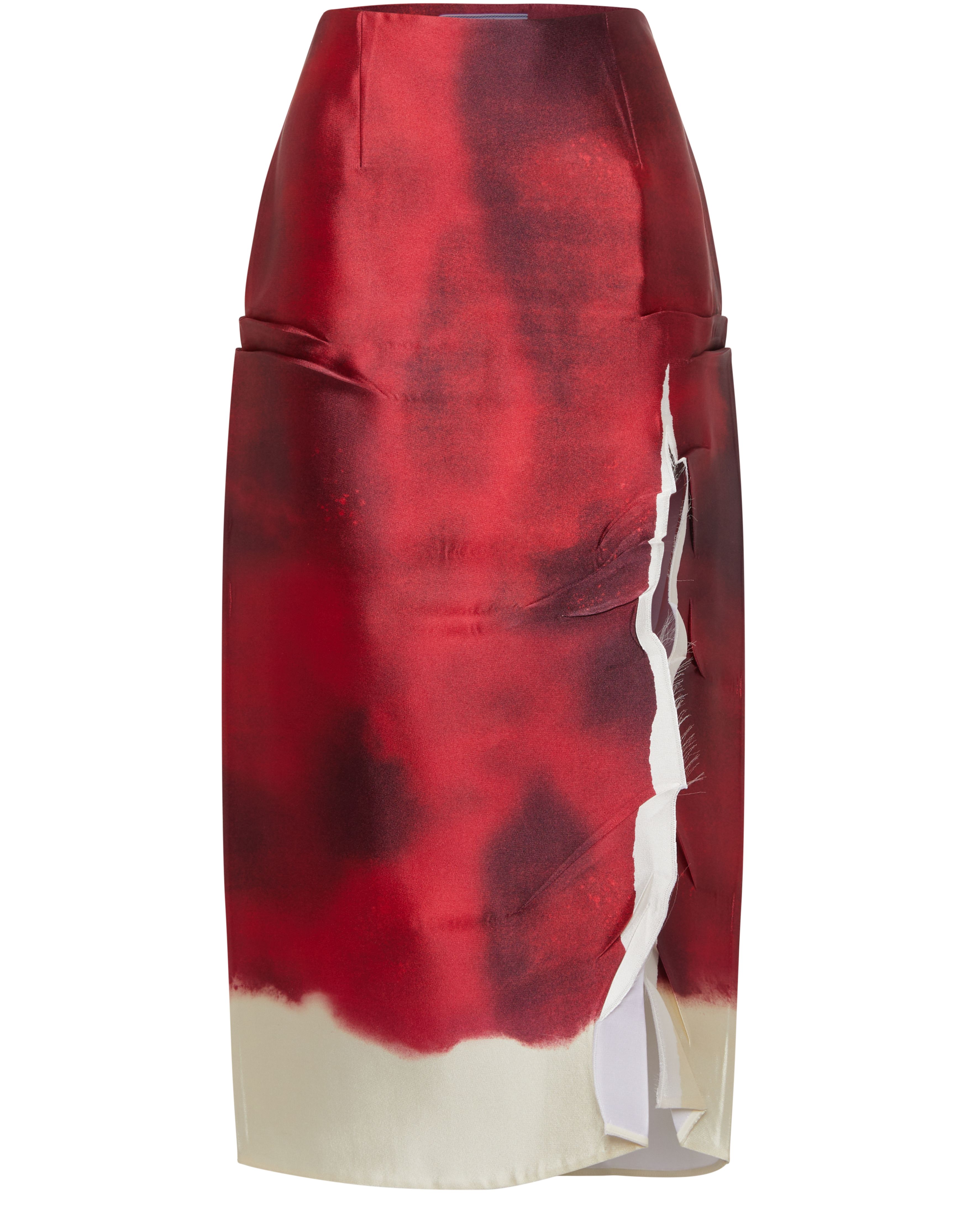 Prada Printed satin midi skirt with slit