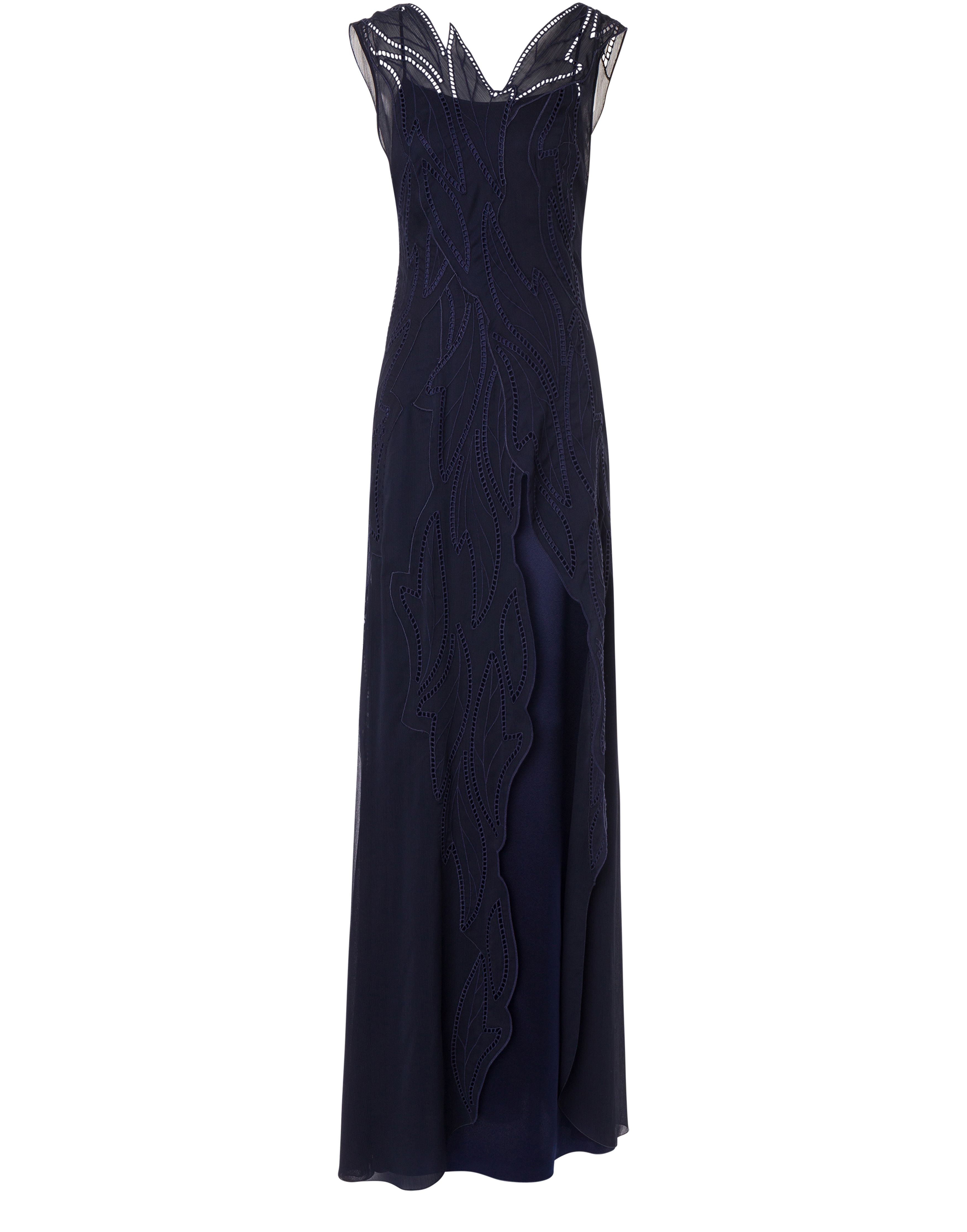 Alberta Ferretti Long dress in chiffon with wave embroidery