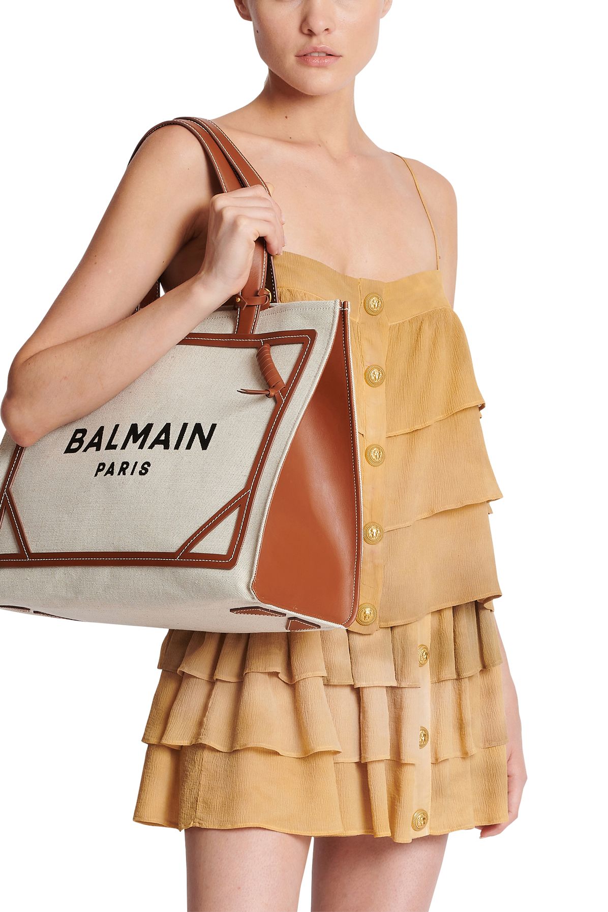 Balmain Canvas B-Army medium tote bag