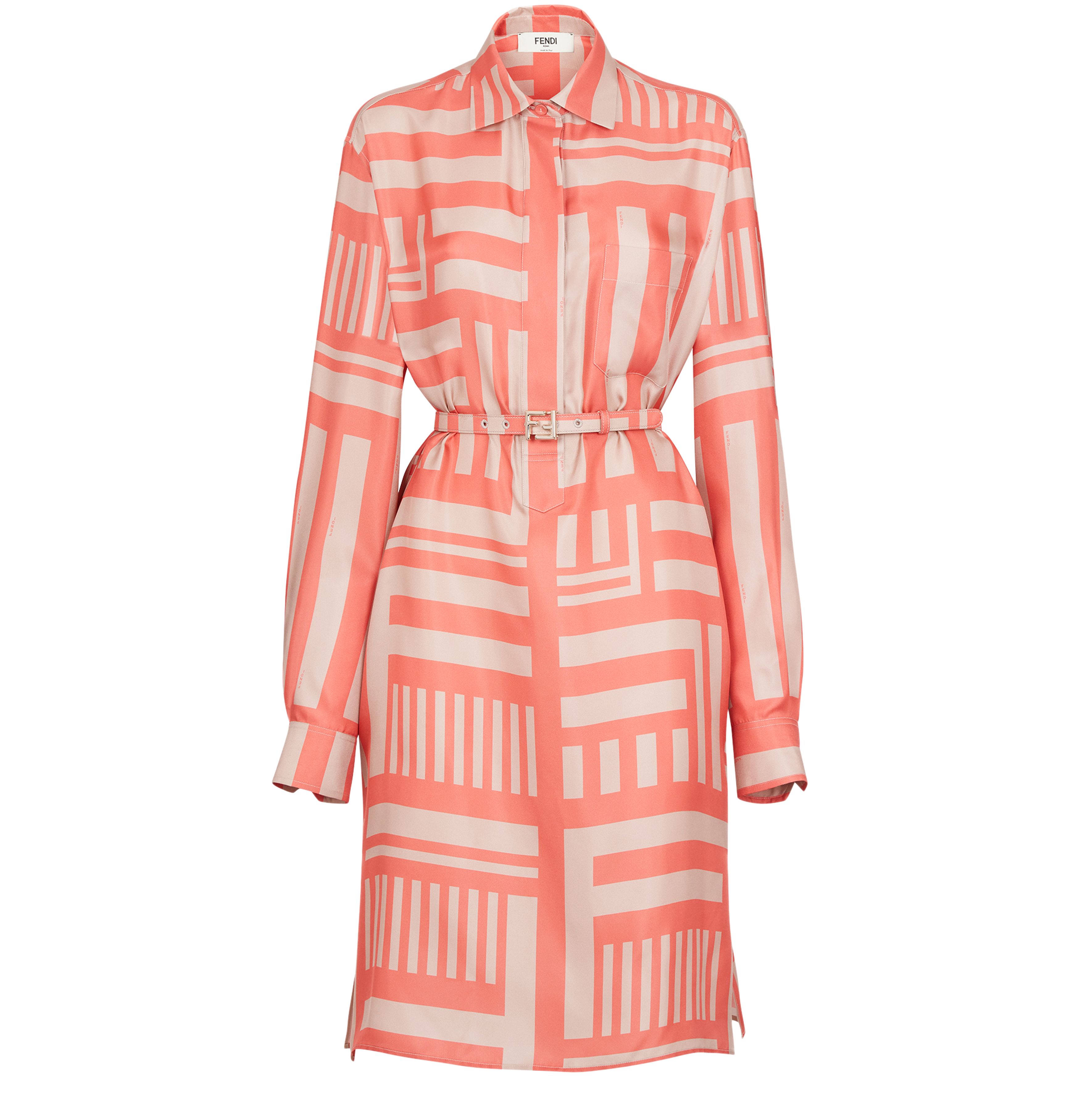 FENDI Long-sleeved midi shirt dress