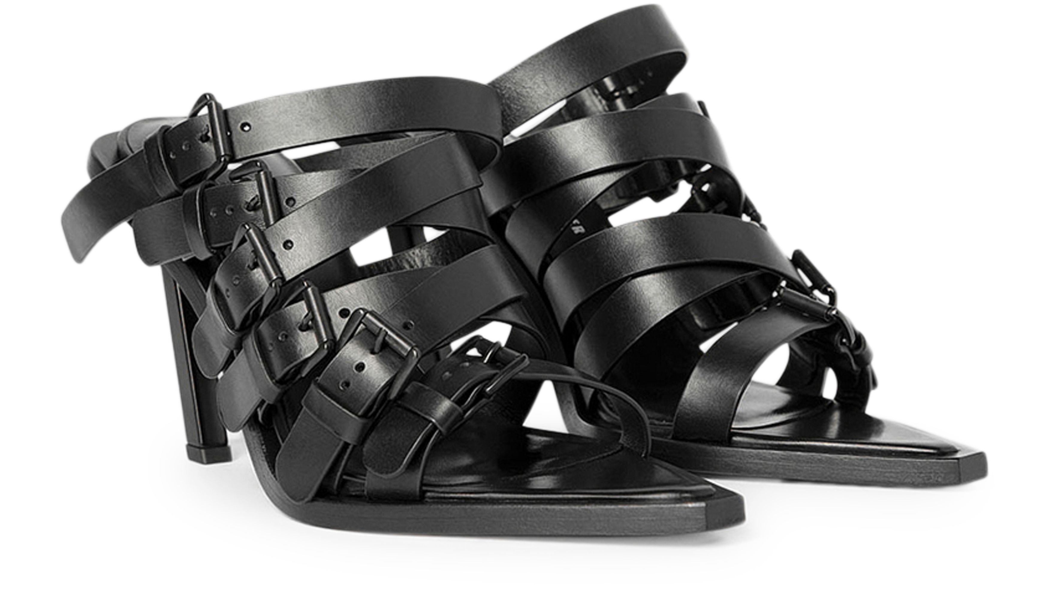 Ann Demeulemeester Nel high heeled mules with belts