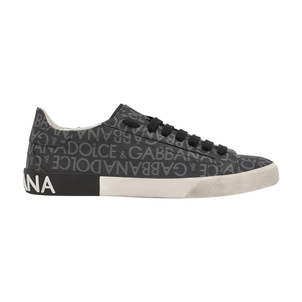 Dolce & Gabbana Portofino Vintage Jacquard Coated Sneakers