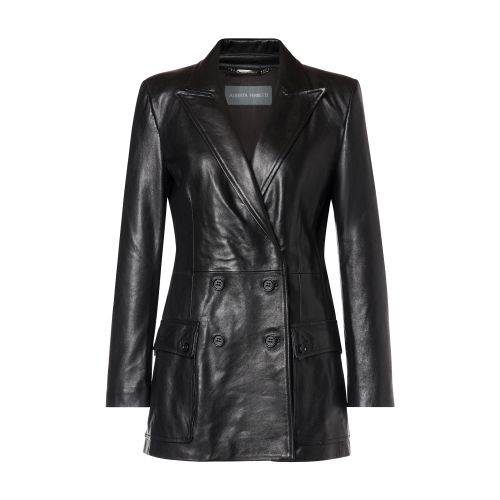 Alberta Ferretti Double-breasted jacket in nappa leather