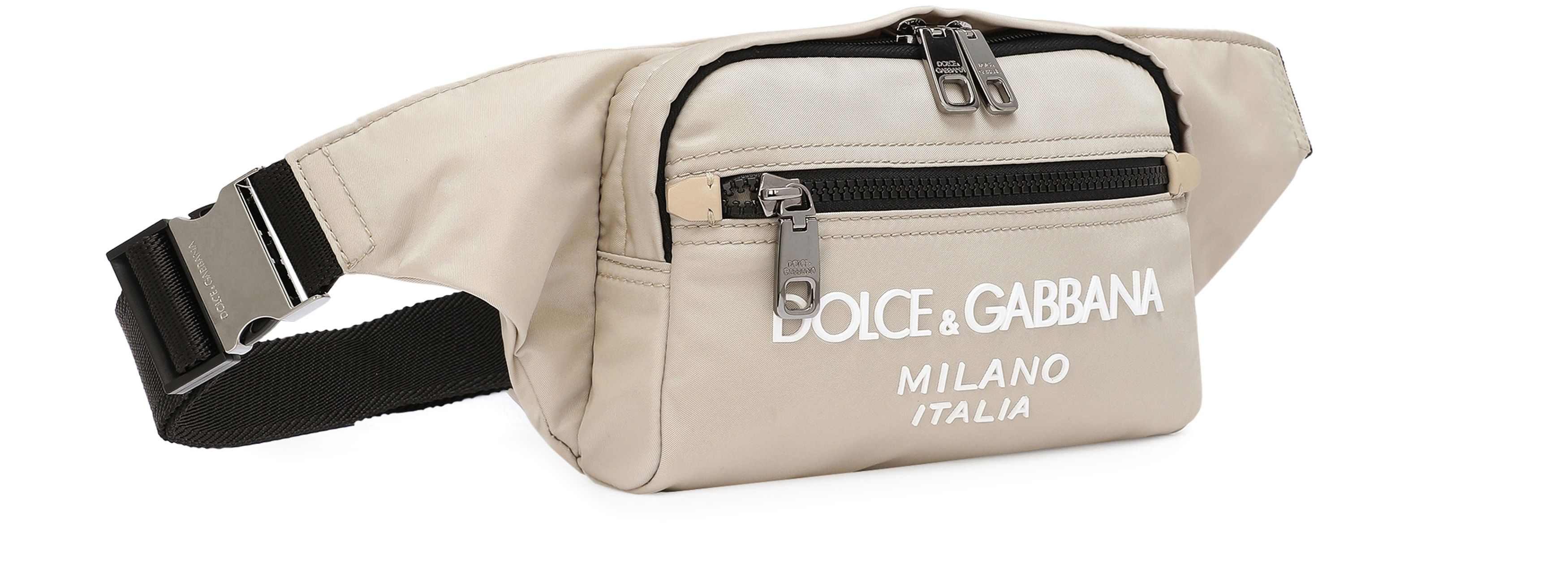 Dolce & Gabbana Small belt bag with rubberized logo