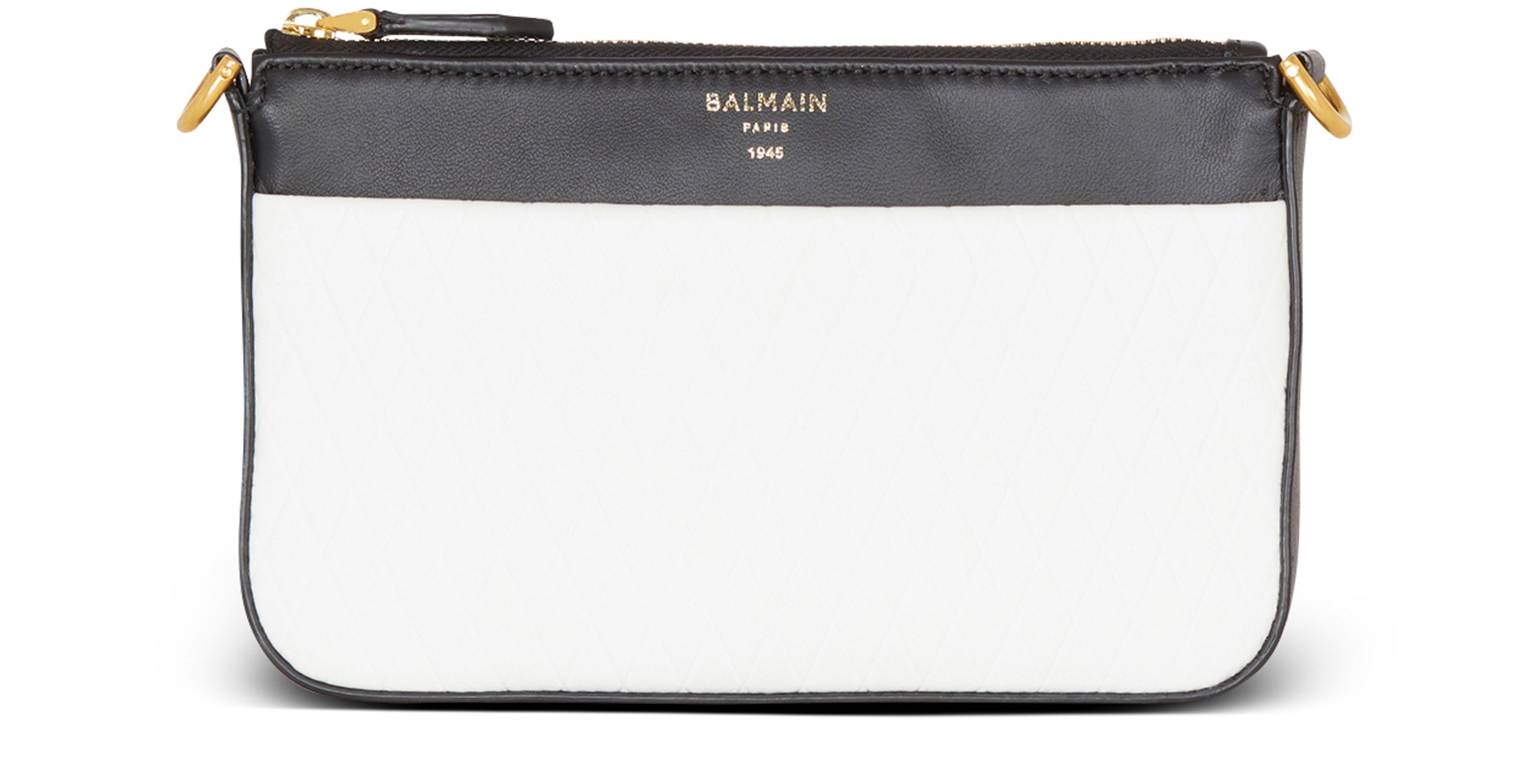 Balmain 1945 mini soft embossed bag with zipper