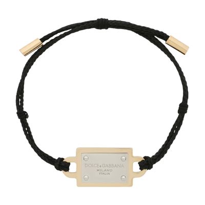 Dolce & Gabbana Cord Bracelet with Dolce&Gabbana Plate