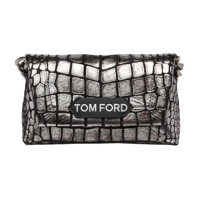 Tom Ford Mini crocodile embossed leather chain bag