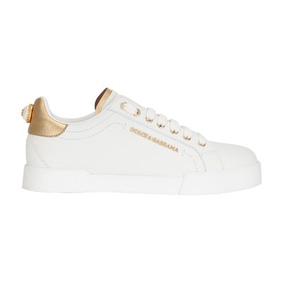 Dolce & Gabbana Portofino calfskin nappa sneakers with lettering