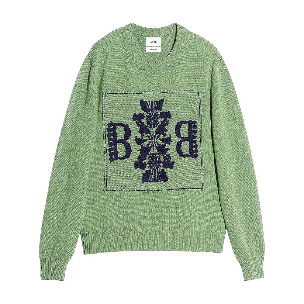 Barrie 3D cashmere logo round-neck jumper