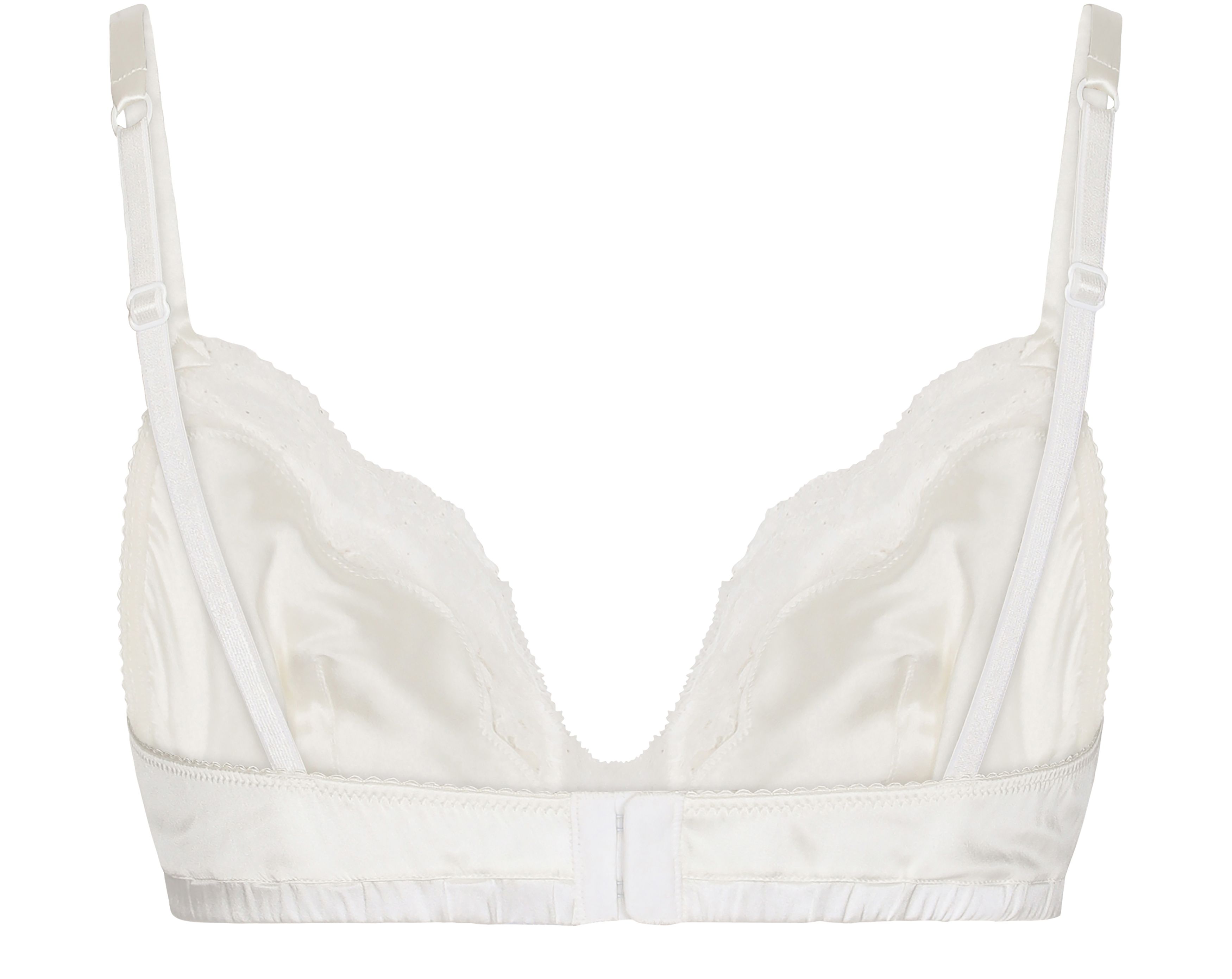 Dolce & Gabbana Soft-cup satin bra with lace detailing