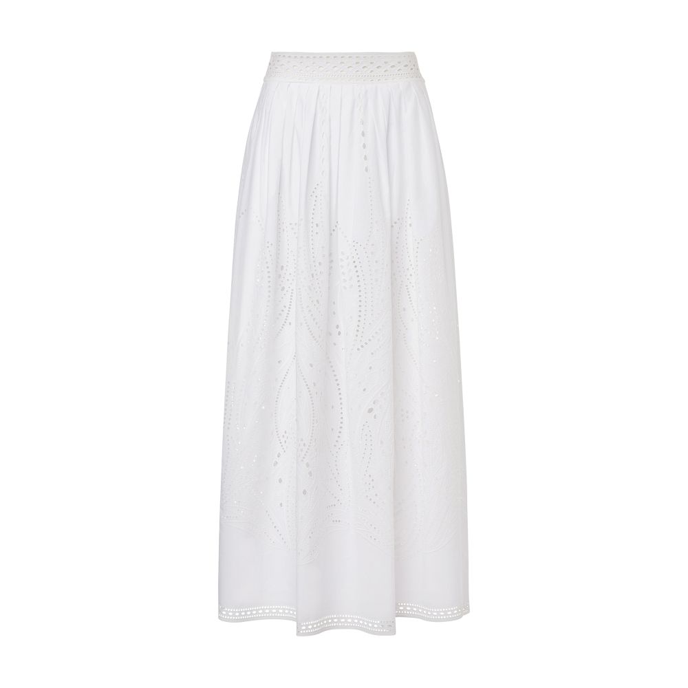 Alberta Ferretti Long skirt in sangallo poplin