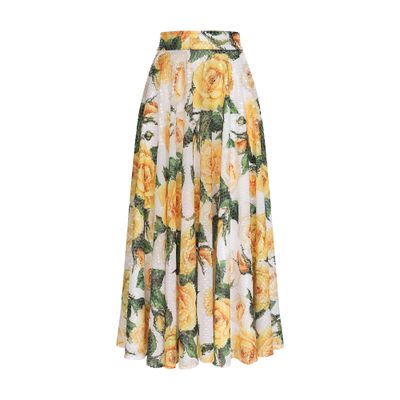 Dolce & Gabbana Printed sequined midi circle skirt