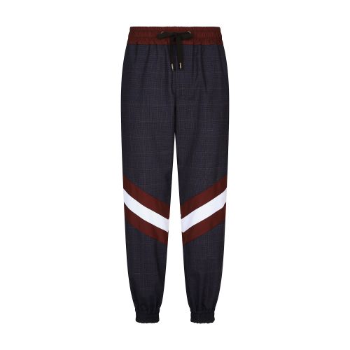 Dolce & Gabbana Checked wool jogging pants with DG patch