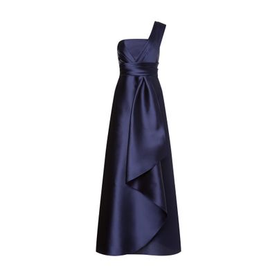 Alberta Ferretti Long one-shoulder dress in mikado