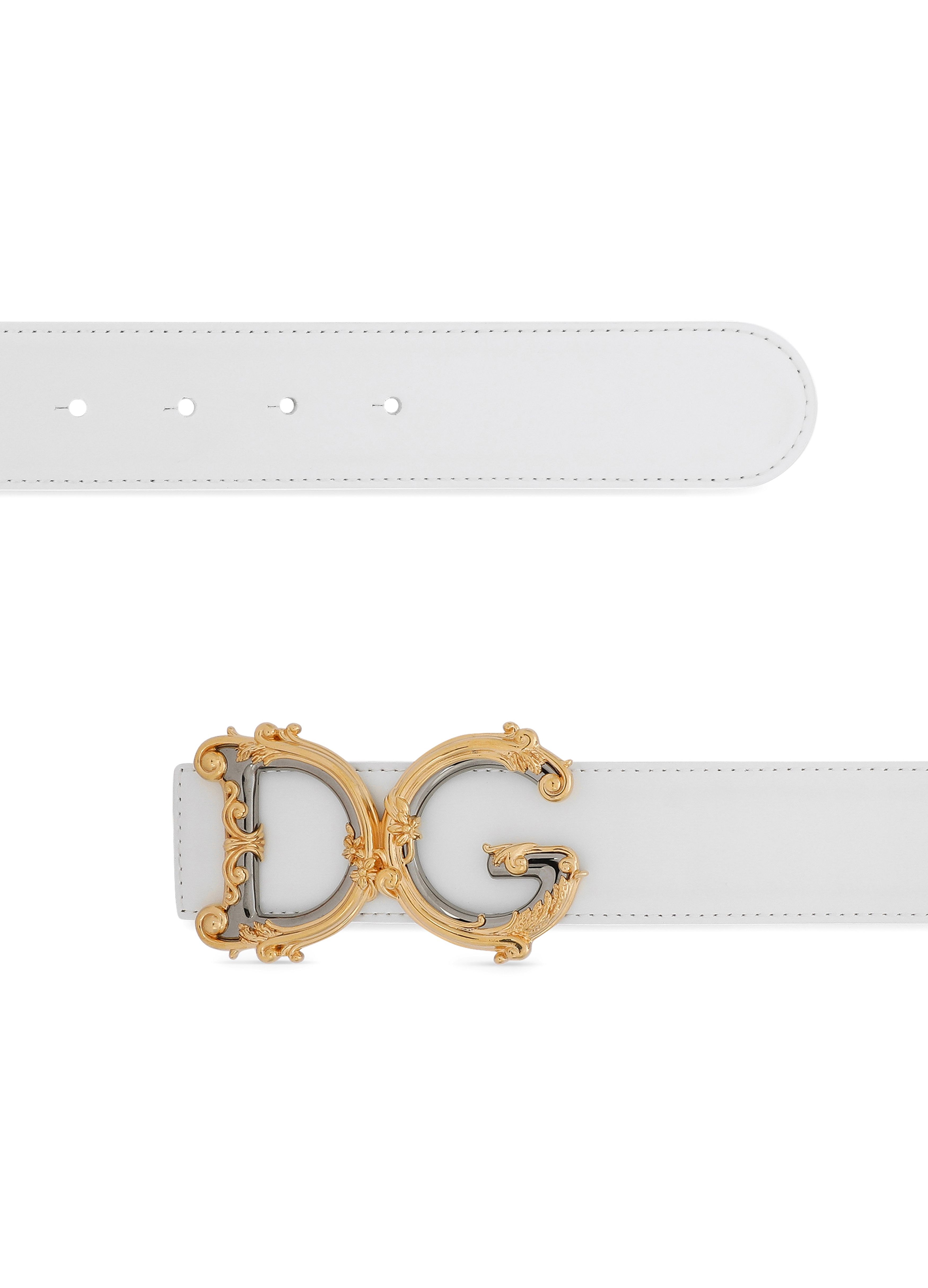 Dolce & Gabbana Leather belt with baroque DG logo