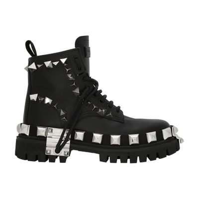 Dolce & Gabbana Calfskin ankle boots with studs