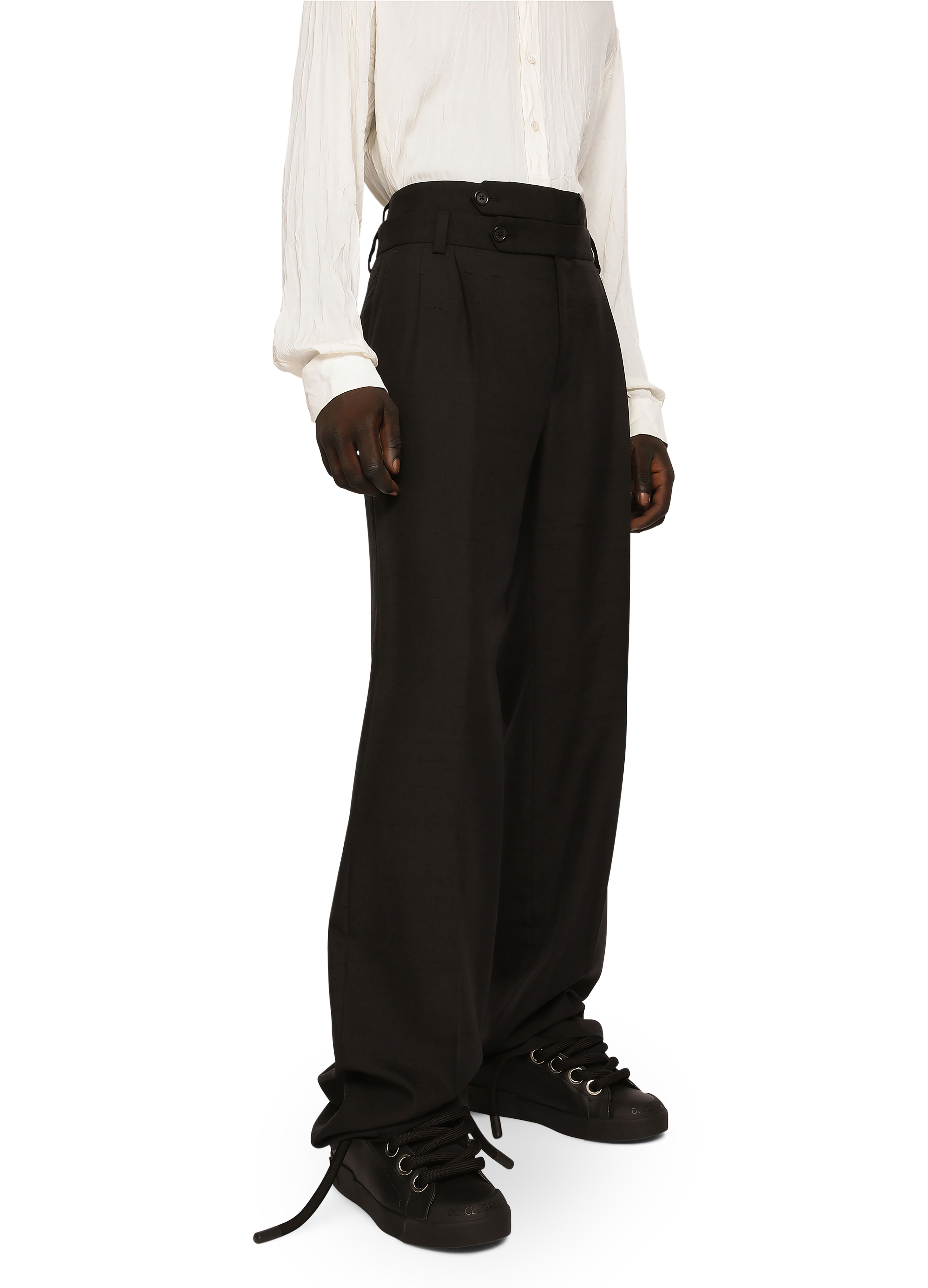 Dolce & Gabbana Tailored shantung silk and cotton pants