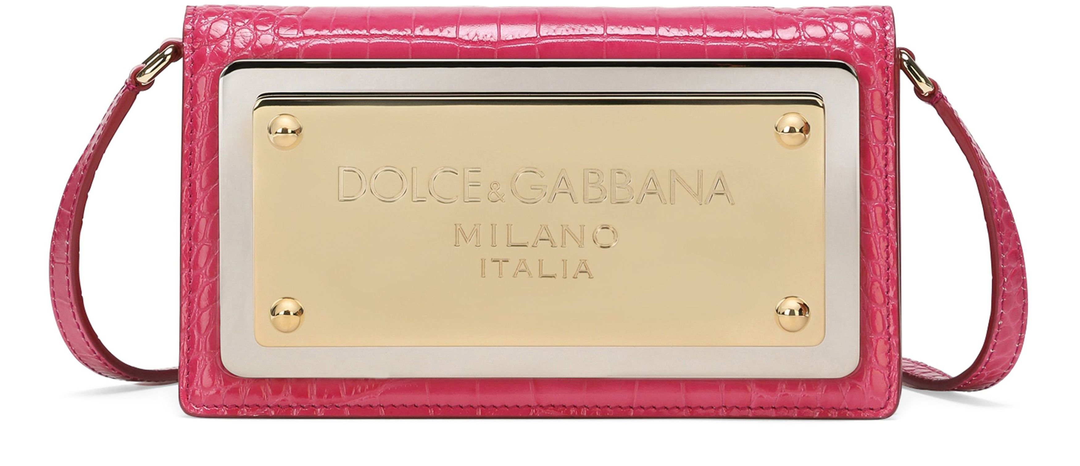 Dolce & Gabbana Phone bag with branded maxi-plate