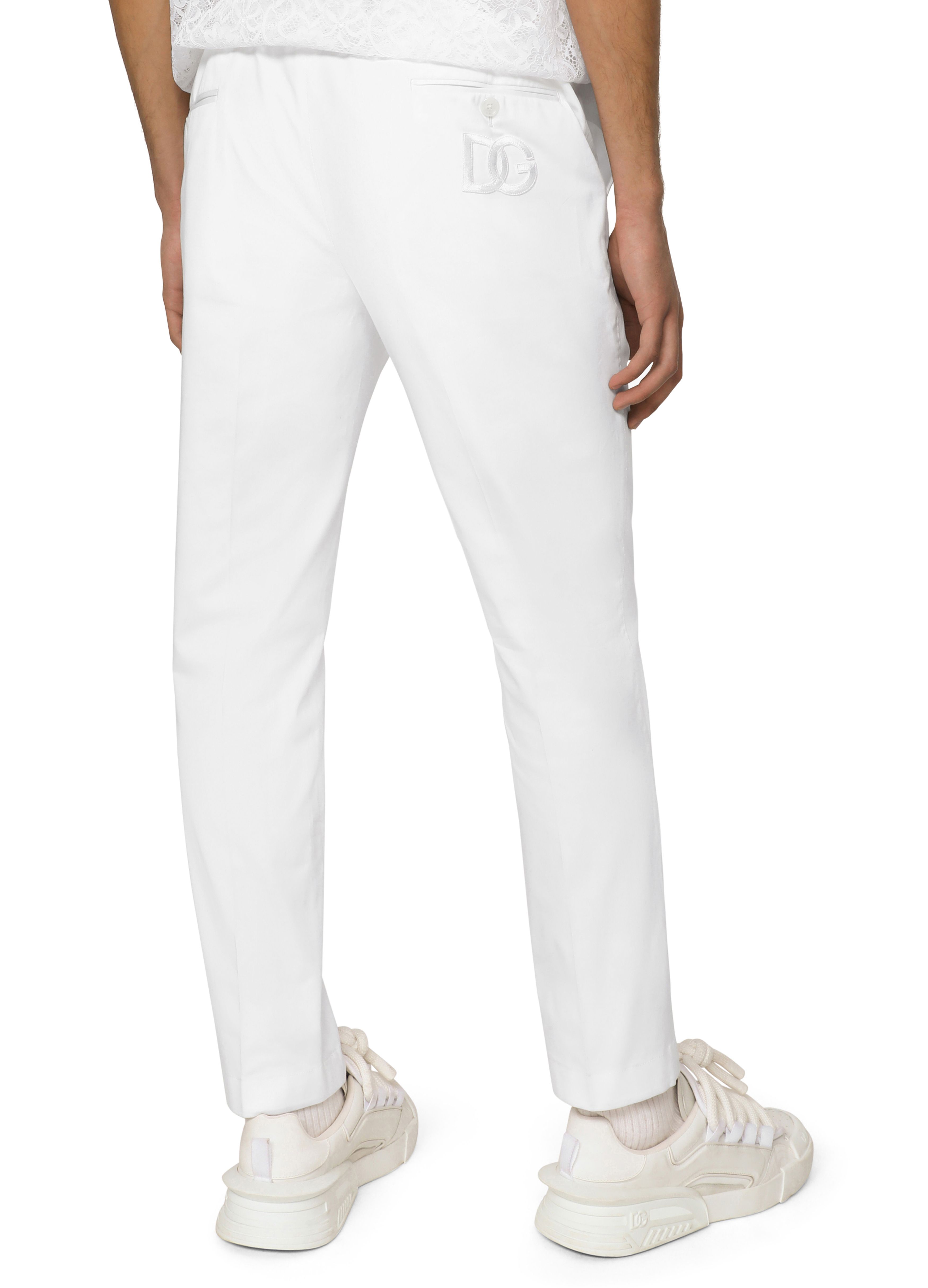 Dolce & Gabbana Stretch cotton pants with patch