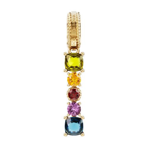 Dolce & Gabbana Rainbow alphabet I 18 kt yellow gold charm with multicolor fine gems