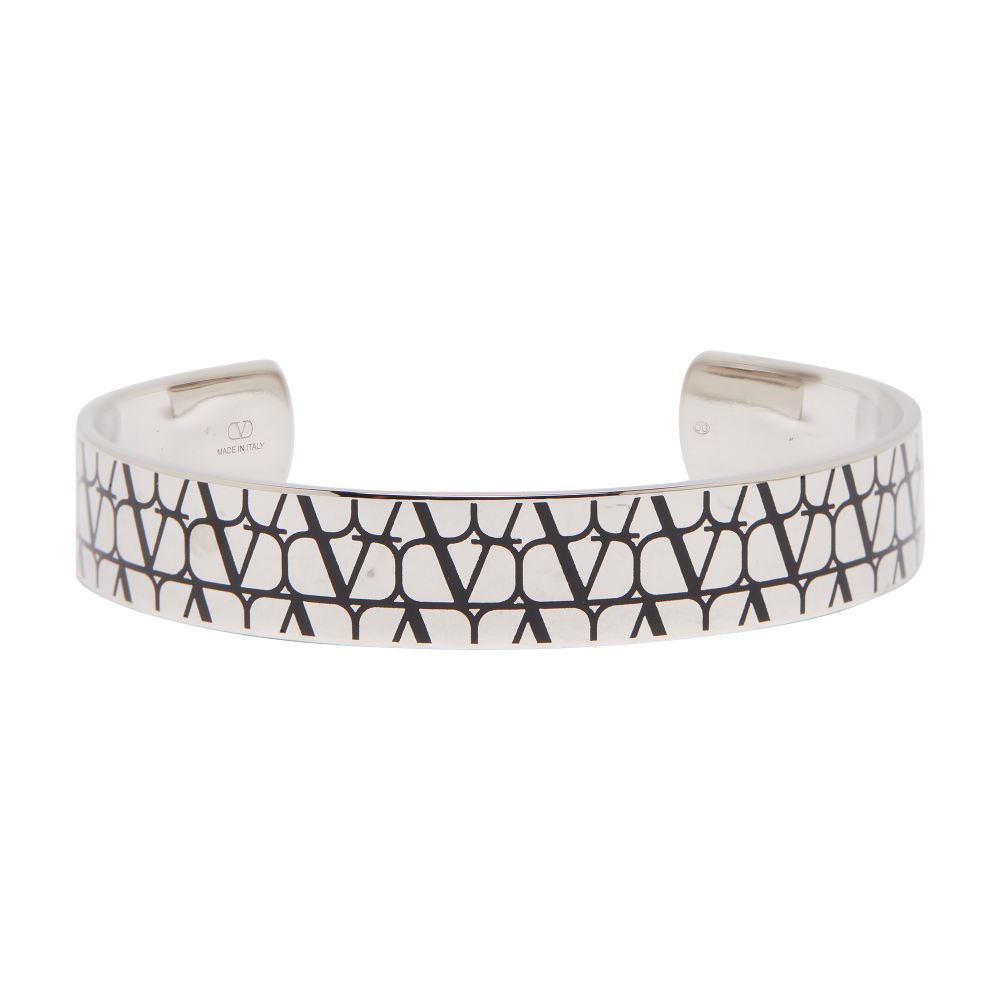 VALENTINO GARAVANI Fabric Iconographe cuff with metal/enamel detail