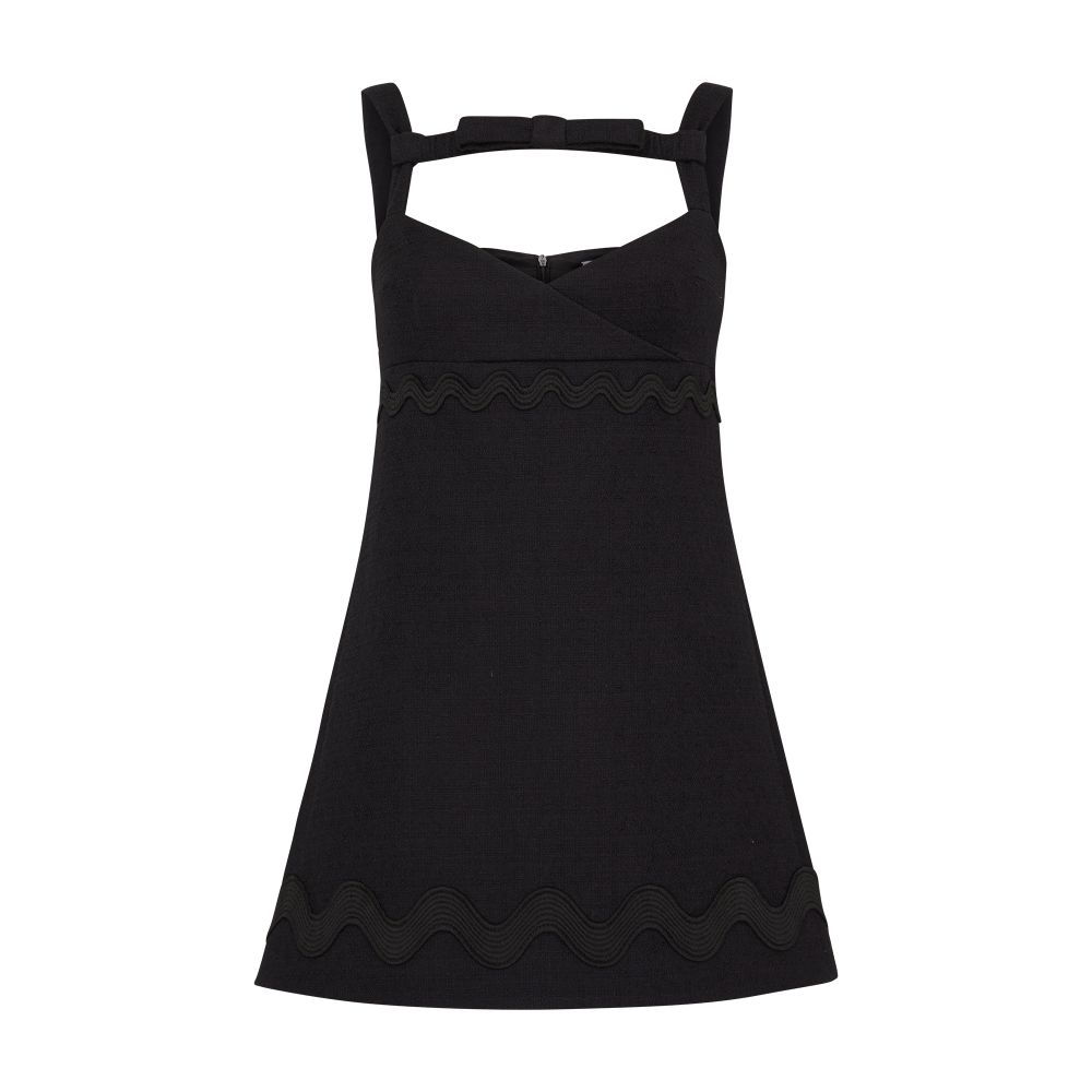 Patou Contrasted braid bow mini dress