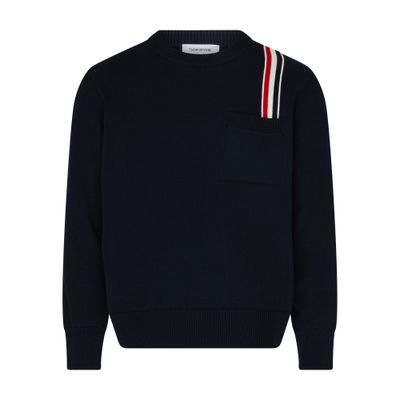 Thom Browne Stripe intarsia crew neck sweater