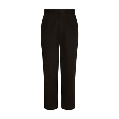 Dolce & Gabbana Stretch drill pants with logo label