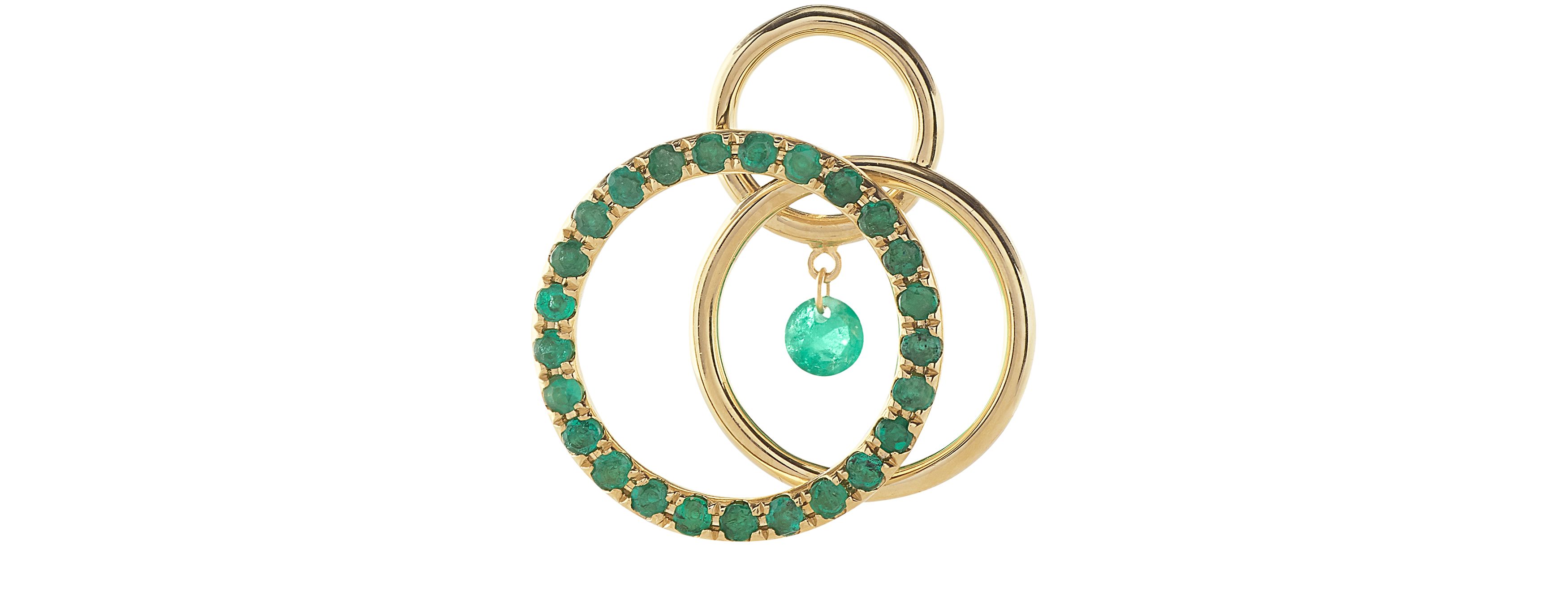 Persée Single earring Tourbillon emerald