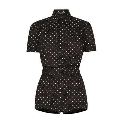 Dolce & Gabbana Polka-dot print cotton playsuit